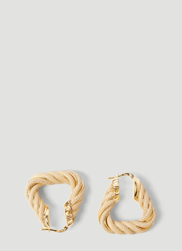 Bottega Veneta Twist Triangle Hoop Earrings Beige bov0251126