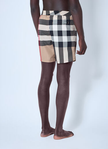 Burberry Check Swim Shorts Beige bur0159047