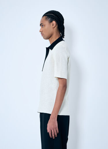 Jil Sander 镂空针织 Polo 衫  黑色 jil0159003