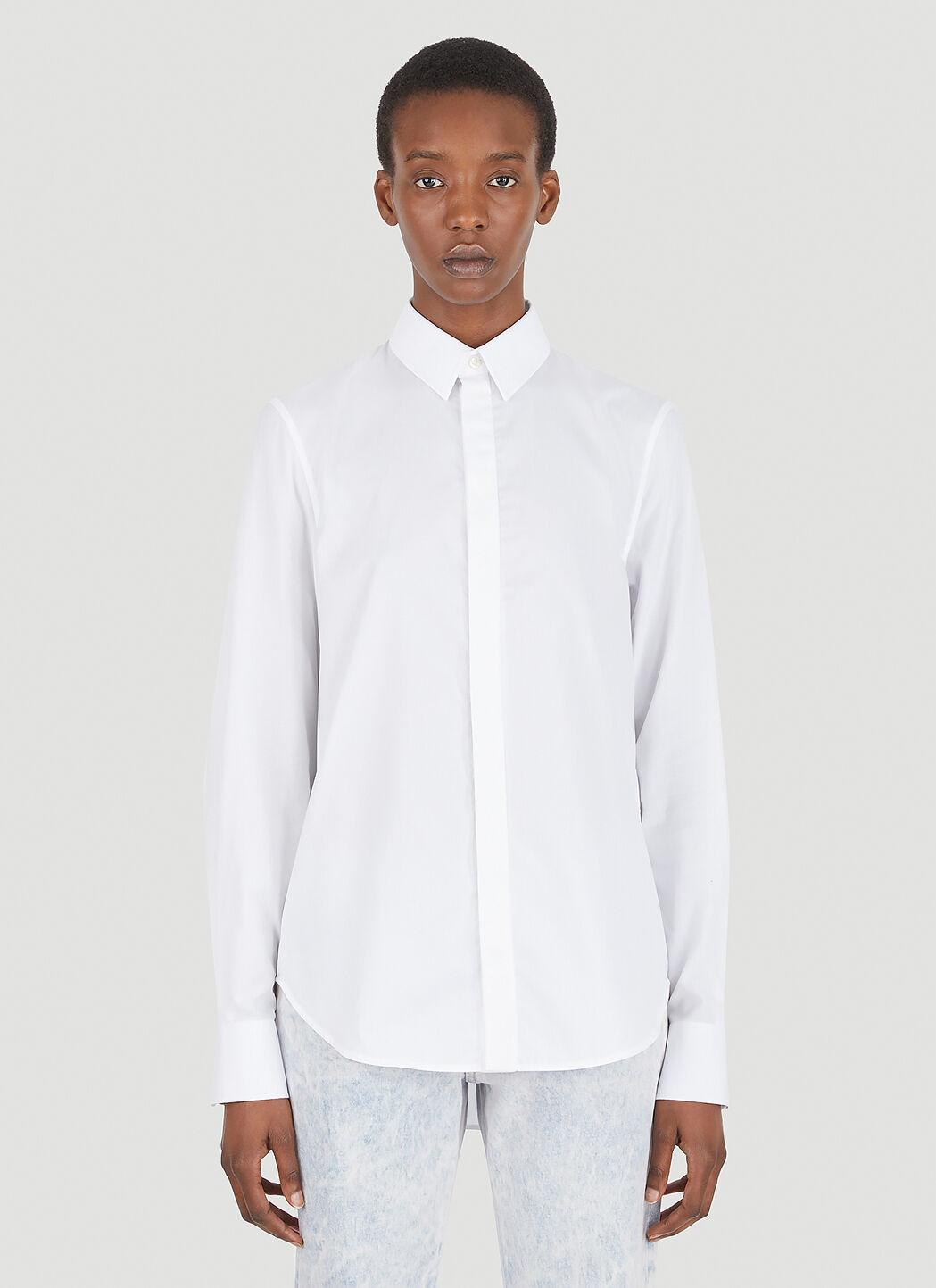Women's classic store white dress shirt