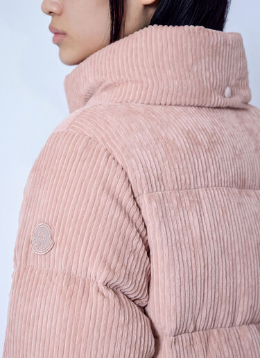 LN-CC® - Moncler: Lumineux Corduroy Short Down Jacket - Pink Moncler Lumineux Corduroy Short Down Jacket Pink mon0266022