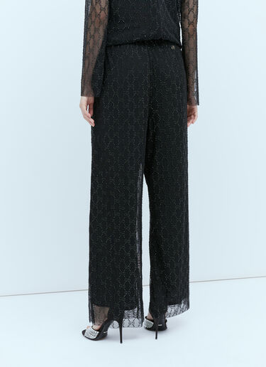 Gucci インターロッキング GG クリスタル チュールパンツ ブラック guc0253063