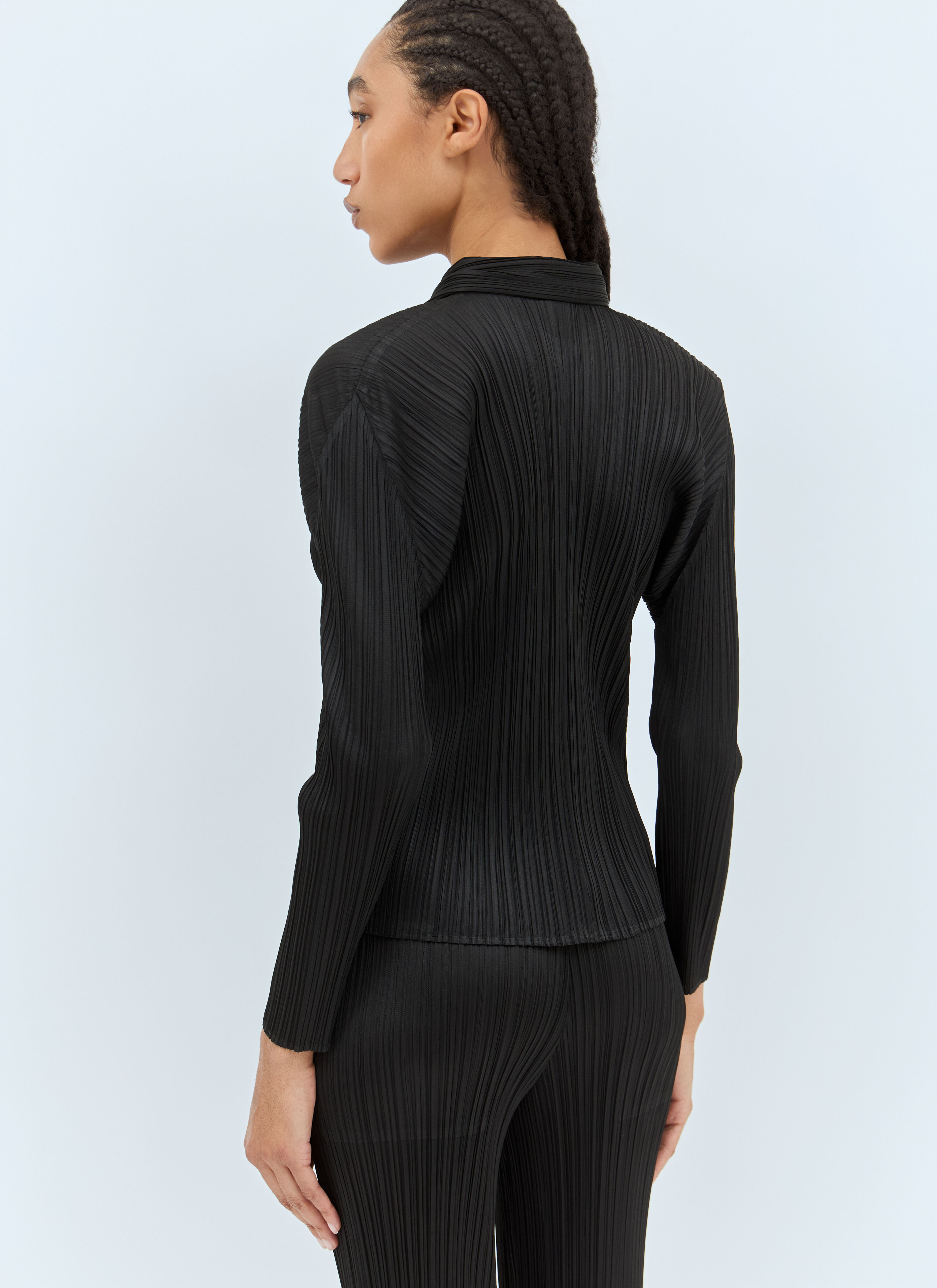 Pleats Please Issey Miyake Women's' Pleated Shirt in Black | LN-CC®