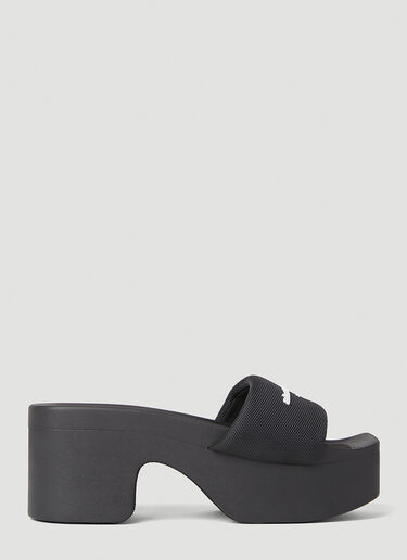 Alexander Wang Logo Motif Platform Slides Black awg0251051