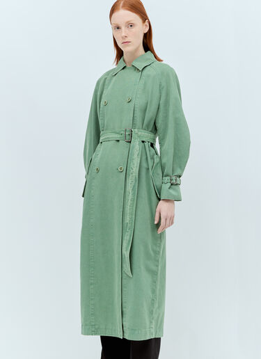 Max Mara Canvas Oversized Trench Coat Green max0256054