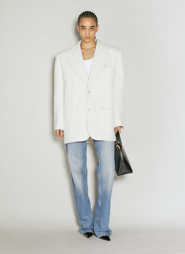 Saint Laurent Chevron Wool Blazer White sla0254025