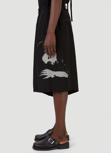 Yohji Yamamoto O-Beroko Print Shorts Black yoy0146006