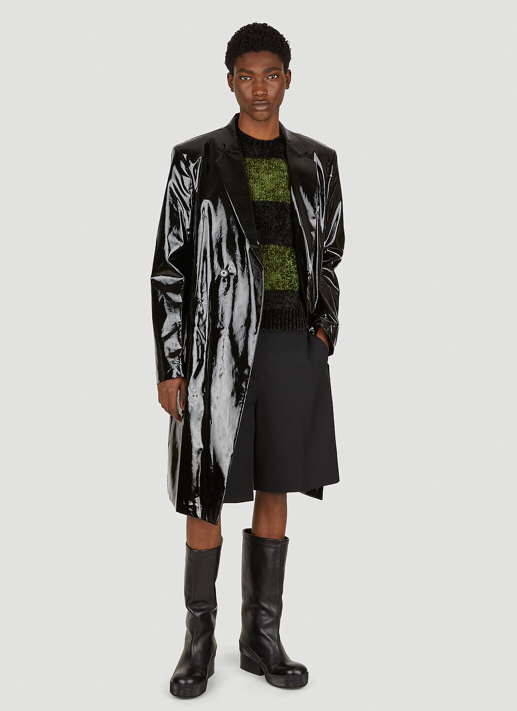 Raf Simons Vinyl Coat in Black LN CC