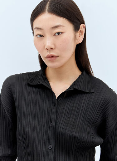 Pleats Please Issey Miyake Pleated Shirt Black plp0256012