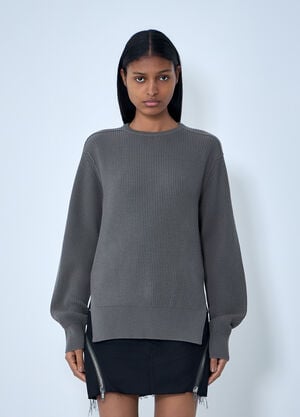 Rick Owens Ribbed Knit Sweater Grey ric0263040