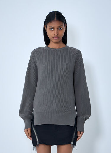 Rick Owens Ribbed Knit Sweater Grey ric0263040