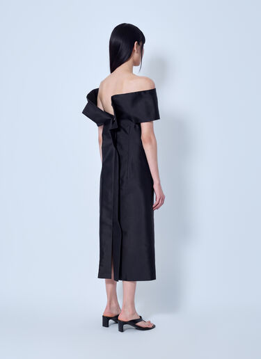 LN-CC® - Jil Sander: Off-Shoulder Midi Dress - Black Jil Sander Off-Shoulder Midi Dress Black jil0266019