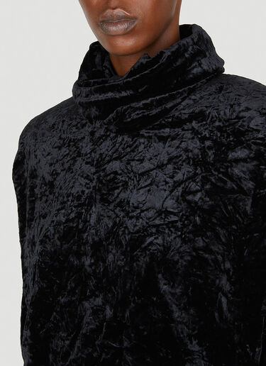 Saint Laurent Crushed Velvet Dress Black sla0250010