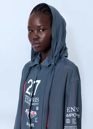Lacoste Runway Oversized Hooded Print Shirt Grey lac0266015