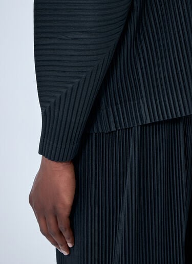 Homme Plissé Issey Miyake Pleated Button-Up Jacket Black hmp0164007