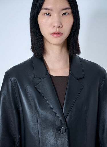 LN-CC® - Toteme: Slim Leather Coat - Black Toteme Slim Leather Coat Black tot0265058