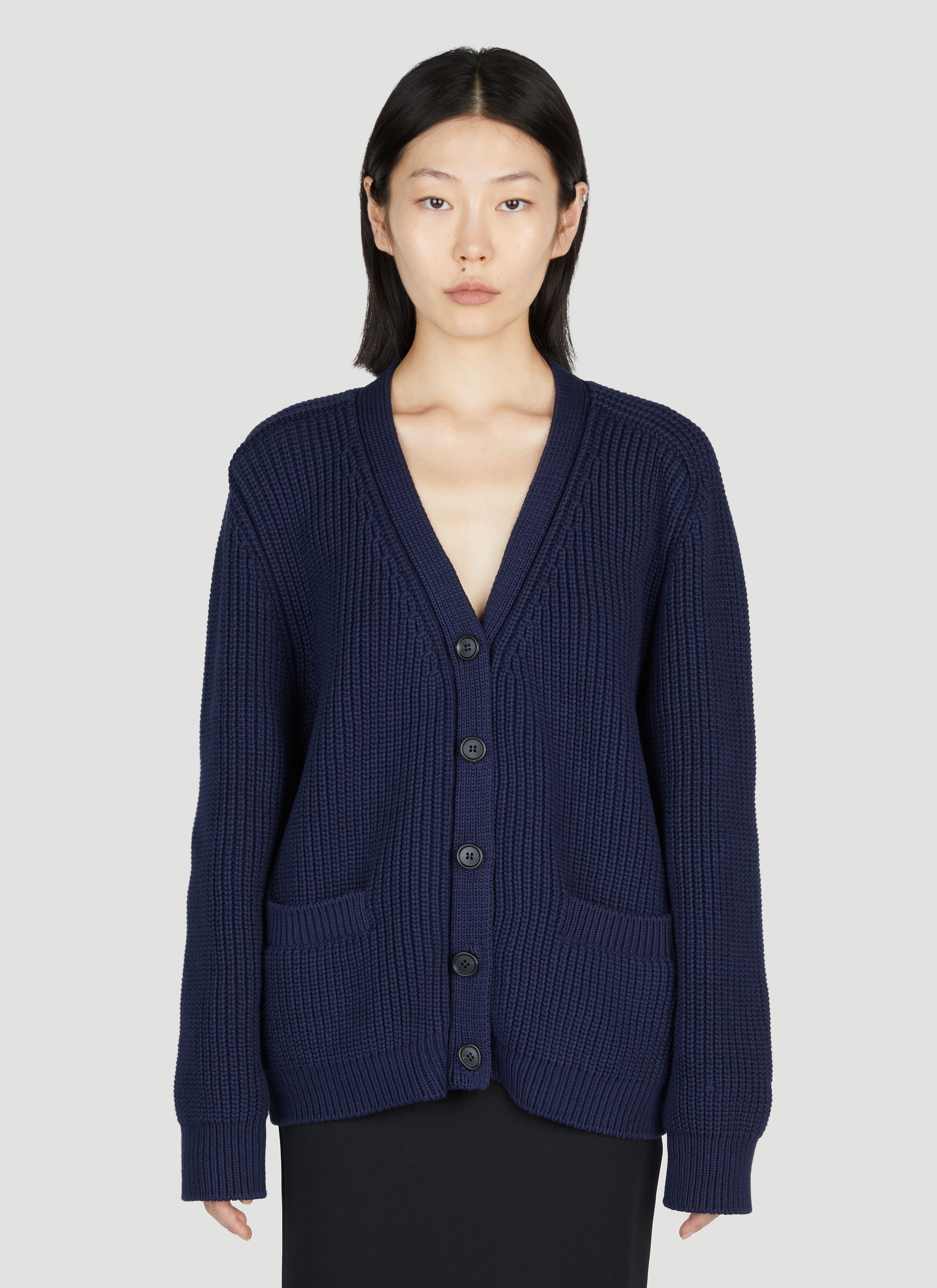 Navy chunky knit cardigan on sale