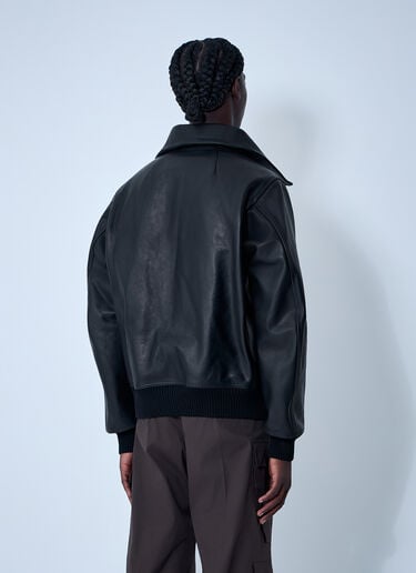皮革飞行员夹克  Rick Owens 皮革飞行员夹克  黑色 ric0162001
