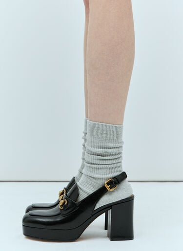 Horsebit Heeled Mules Gucci Horsebit Heeled Mules Black guc0255076