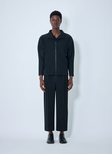 Homme Plissé Issey Miyake Pleated Zip-Up Jacket Black hmp0164008
