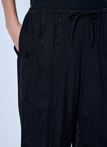 LN-CC® - Dries Van Noten: Puvis Wide-Leg Satin Pants - Black Dries Van Noten Puvis Wide-Leg Satin Pants Black dvn0265007