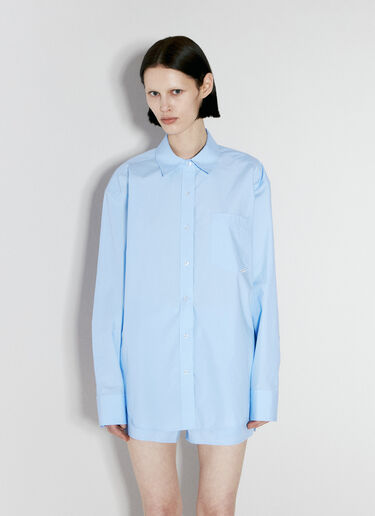 Alexander Wang Logo Patch Boyfriend Shirt Blue awg0256015