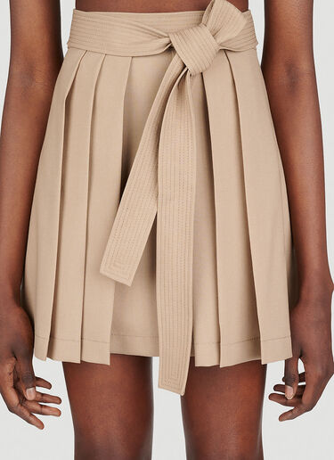 Kenzo Pleated Wool Mini Skirt Beige knz0253009