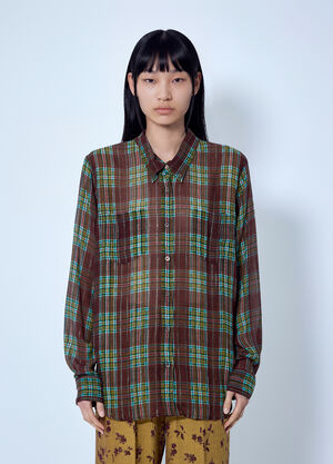 Dries Van Noten Plaid Button-Down Shirt Brown dvn0266007