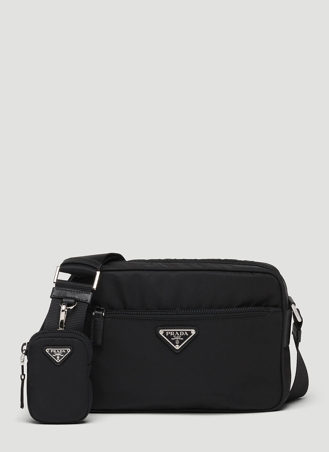 Prada triangle logo nylon camera bag clearance