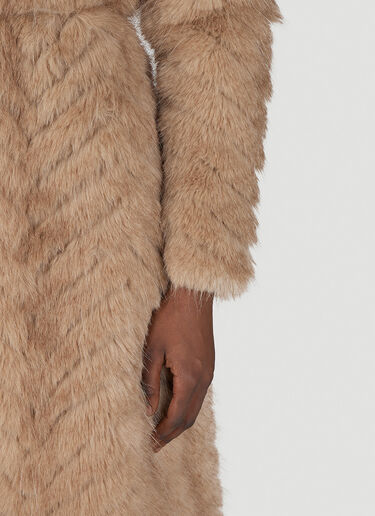 Balenciaga Round Shoulder Quilted Faux-Fux Coat Camel bal0254010