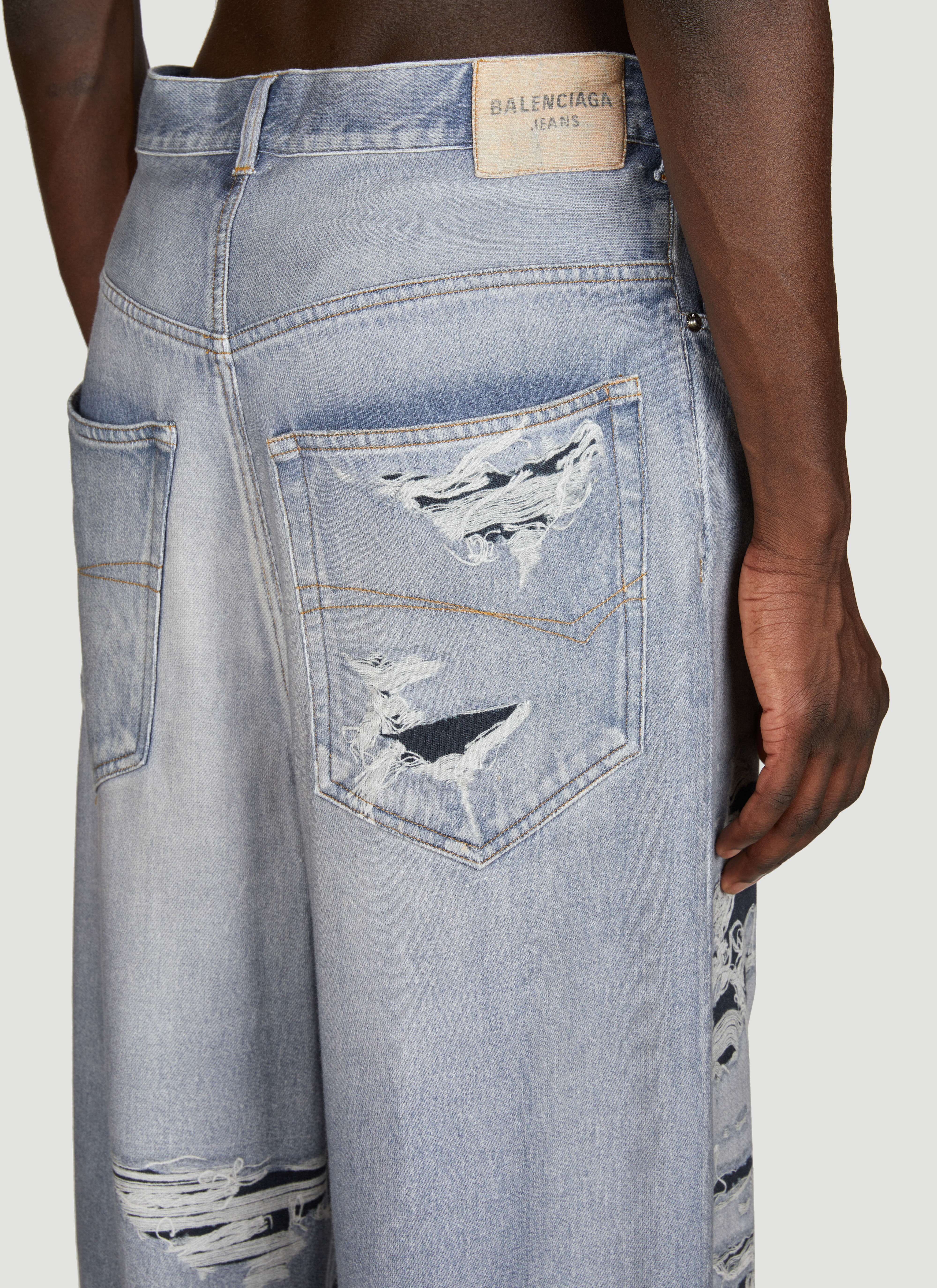Balenciaga Men's' Trompe L'Oeil Jeans in Blue | LN-CC®