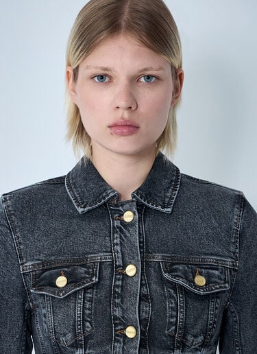 GANNI Stretch Denim Jacket Black gan0260016