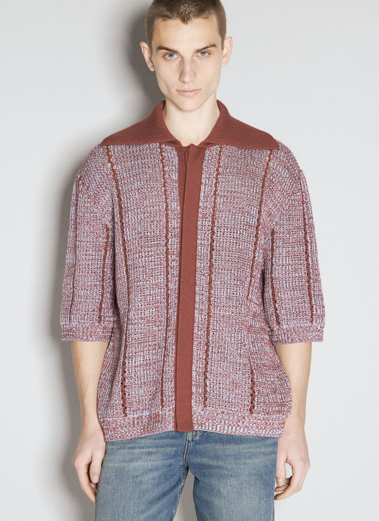 Shop Lanvin Lace Button-up Cardigan In Red