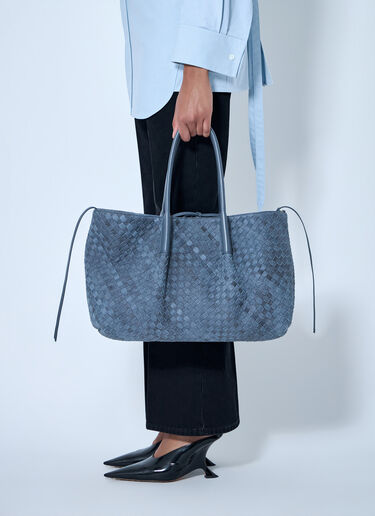 LN-CC® - Bottega Veneta: Large Pinacoteca Shoulder Bag - Blue Bottega Veneta Large Pinacoteca Shoulder Bag Blue bov0264016