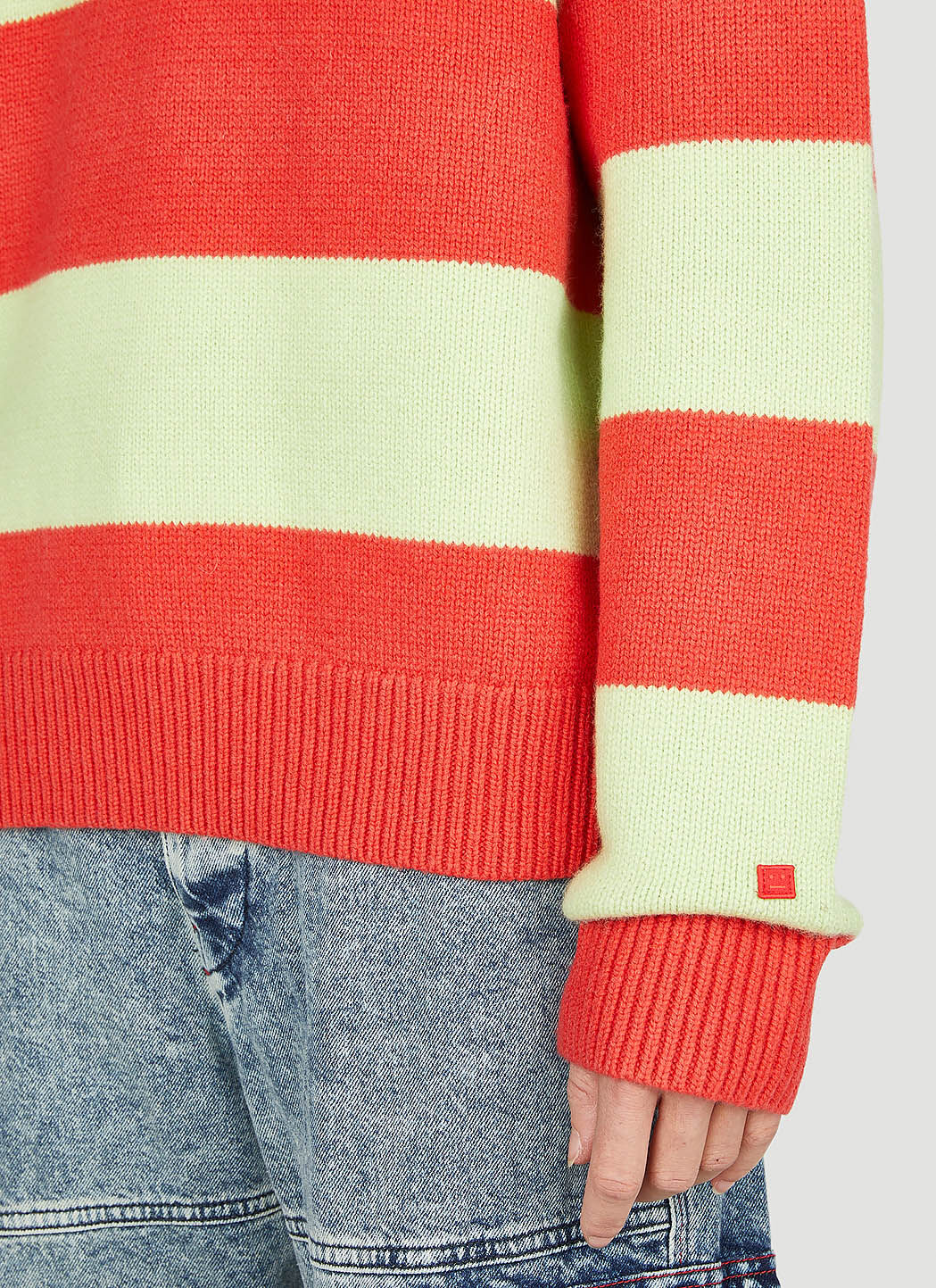 Acne Studios Face Logo Striped Sweater in Red | LN-CC