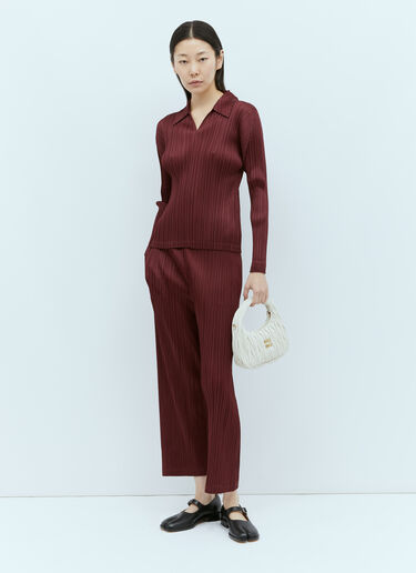 Pleats Please Issey Miyake Monthly Colors: October 褶裥领衬衫 酒红色 plp0255001