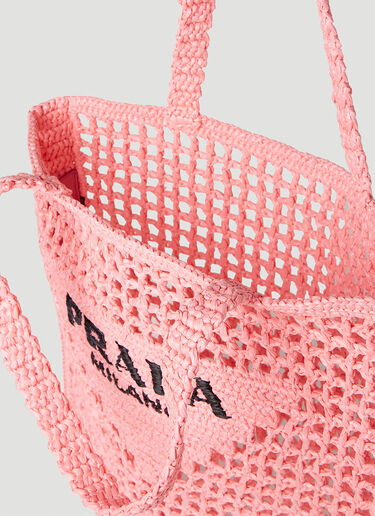 Prada Raffia Logo Tote Bag Pink pra0252018