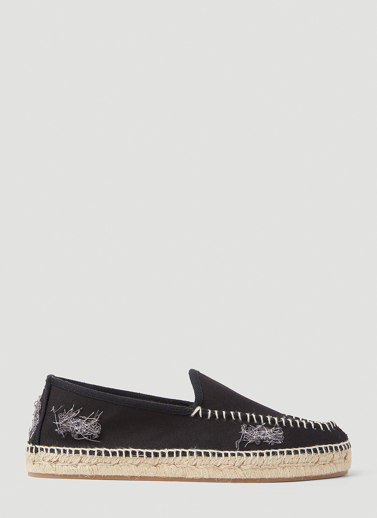 Shop Maison Margiela Distressed Espadrilles In Black