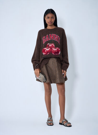 GANNI Brushed Knit Sweater Brown gan0263001