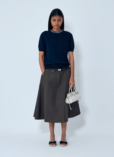 Prada Technical Fabric Circle Skirt Khaki pra0263002