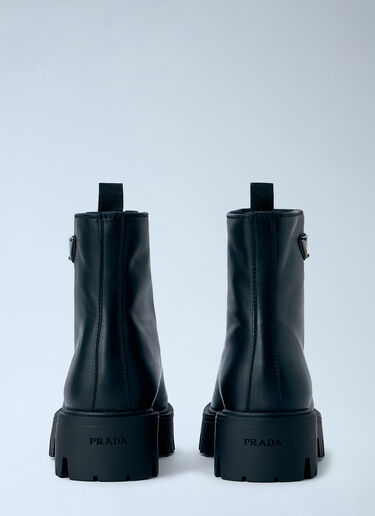 LN-CC® - Prada: Leather Zipper Booties - Black Prada Leather Zipper Booties Black pra0266013