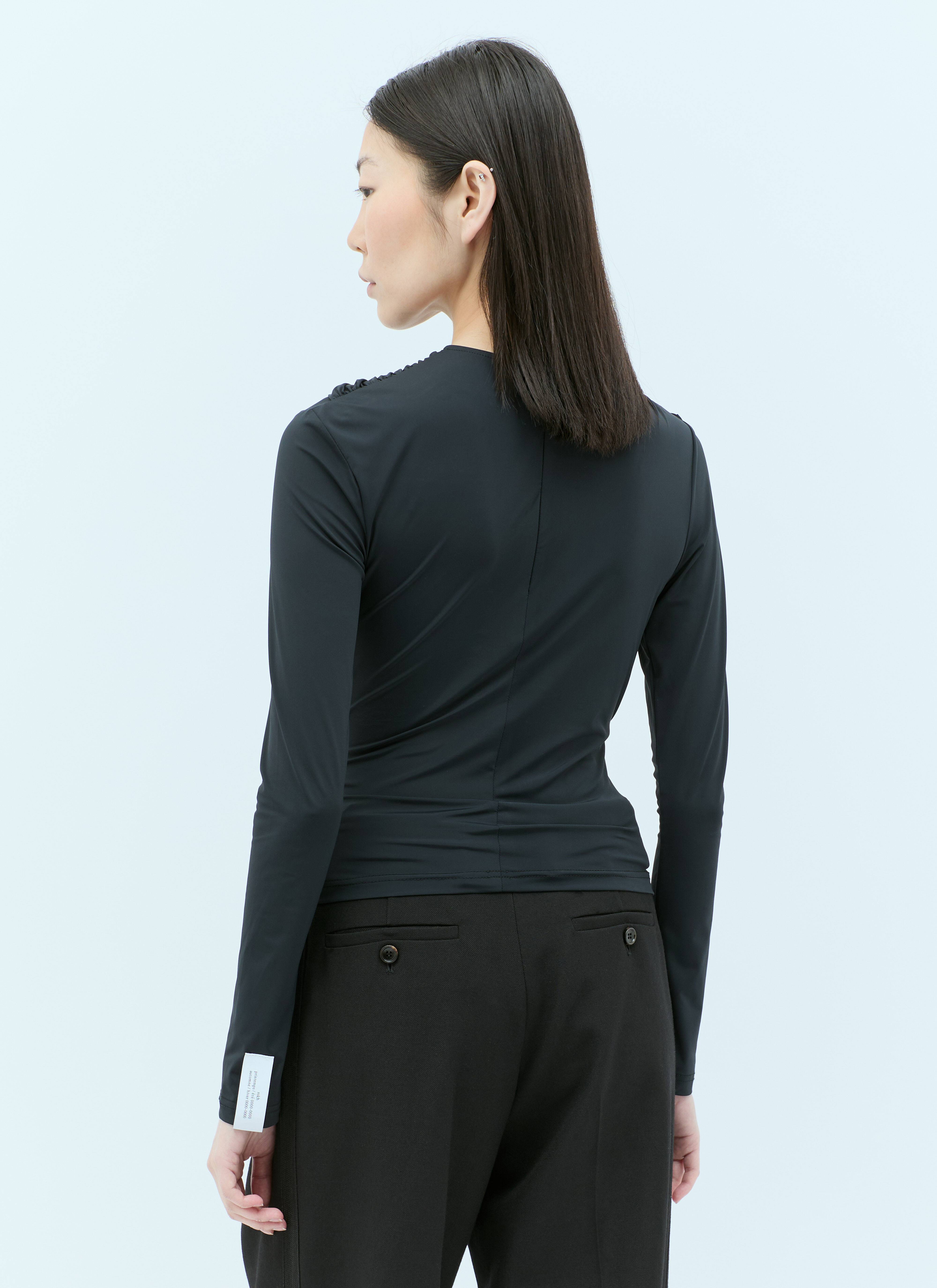 Rokh Women's' Knotted Jersey Top in Black | LN-CC®