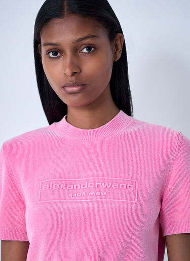 Logo Motif Knitted Top Alexander Wang Logo Motif Knitted Top White awg0261006
