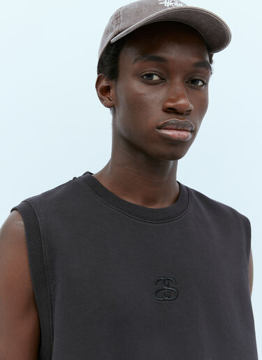 Stüssy Logo Embroidery Fleece Vest Black sts0152048