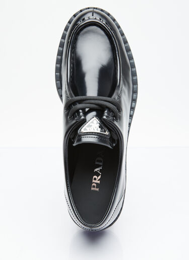 Brushed Leather Lace-Up Shoes Prada Brushed Leather Lace-Up Shoes Black pra0254025