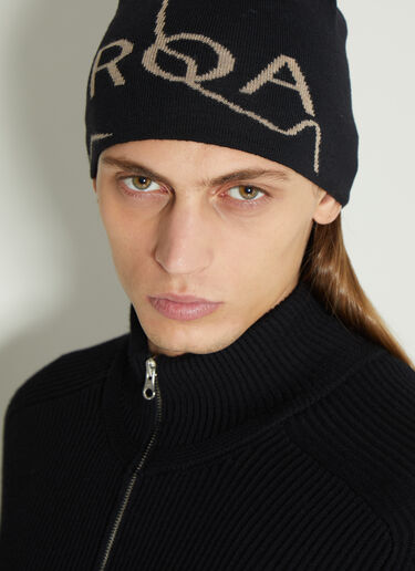 ROA Logo Jacquard Beanie Hat Black roa0154010