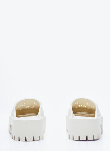 Gucci Perforated G Platform Mules White guc0253110