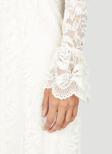 Rabanne Floral Lace Midi  Dress White pac0253003