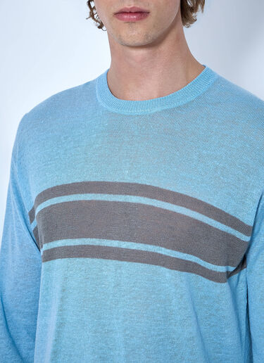 LN-CC® - Stüssy: Striped Crewneck Sweater - Blue Stüssy Striped Crewneck Sweater Blue sts0166075