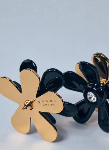 Marni Enameled Metal Flower Pop Earrings Black mni0259029